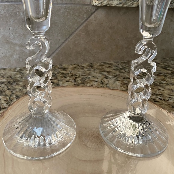 2000 Champagne Fluted Crystal Glass Vintage Millennium Cristal d’Arques France - Picture 2 of 9